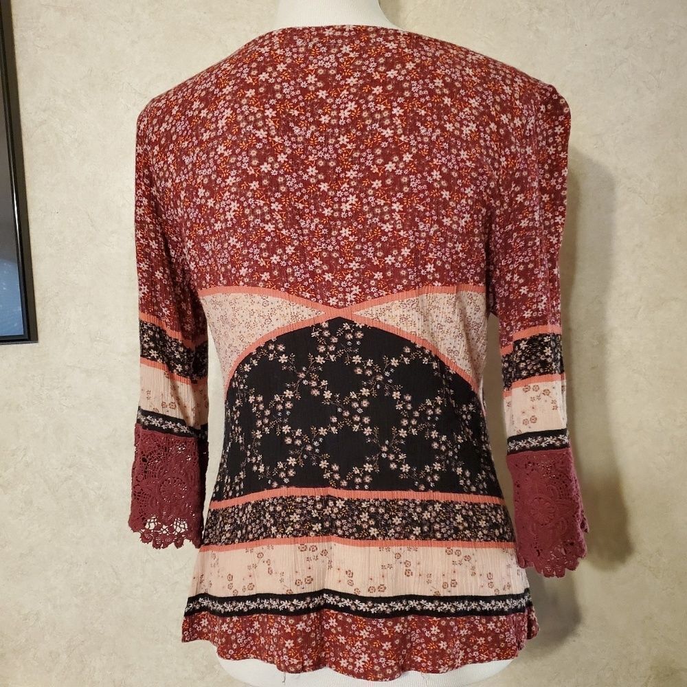 Maurices Patchwork peasant style top - Picture 2 of 7